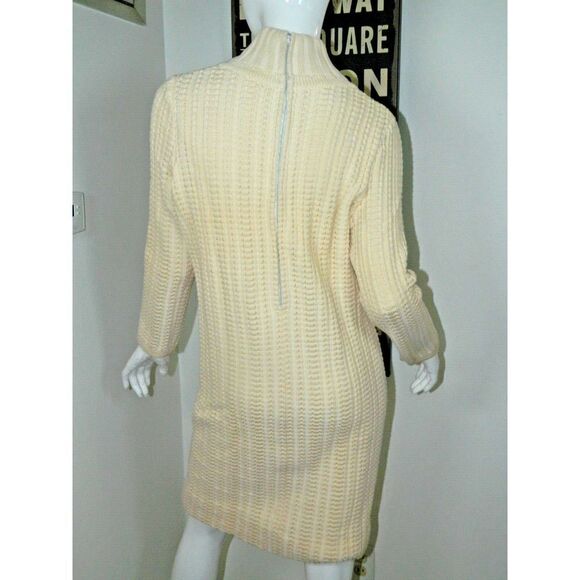 Mallory Dress Size Small Ivory 1960's Sweater‎ Italian Knit 100% Wool Vintage - Picture 2 of 13